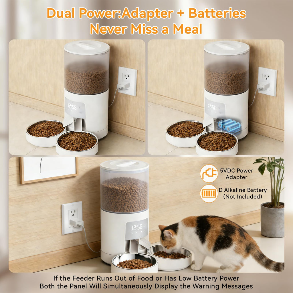Automatic Cat Feeder 6L White V73156