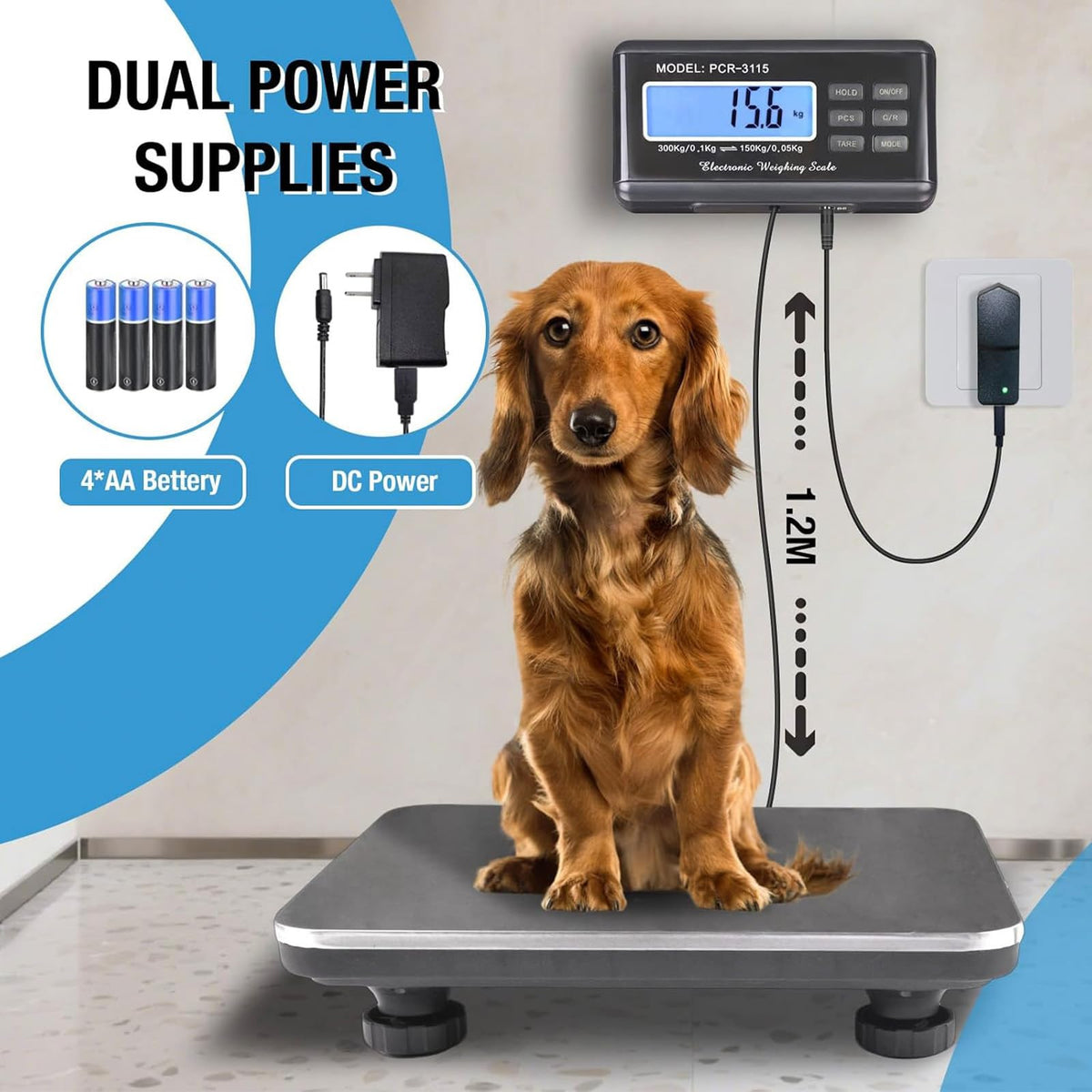 Heavy Duty Shipping Scale 660lbs Stainless Platform D889819