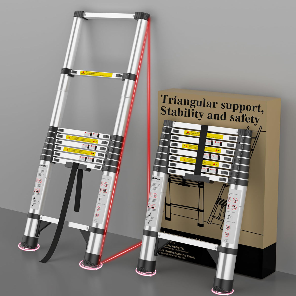 8.5 FT Aluminum Telescoping Ladder X349