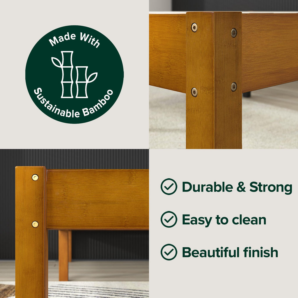 14 Inch Bamboo Platform Bed Frame, Queen Y456475