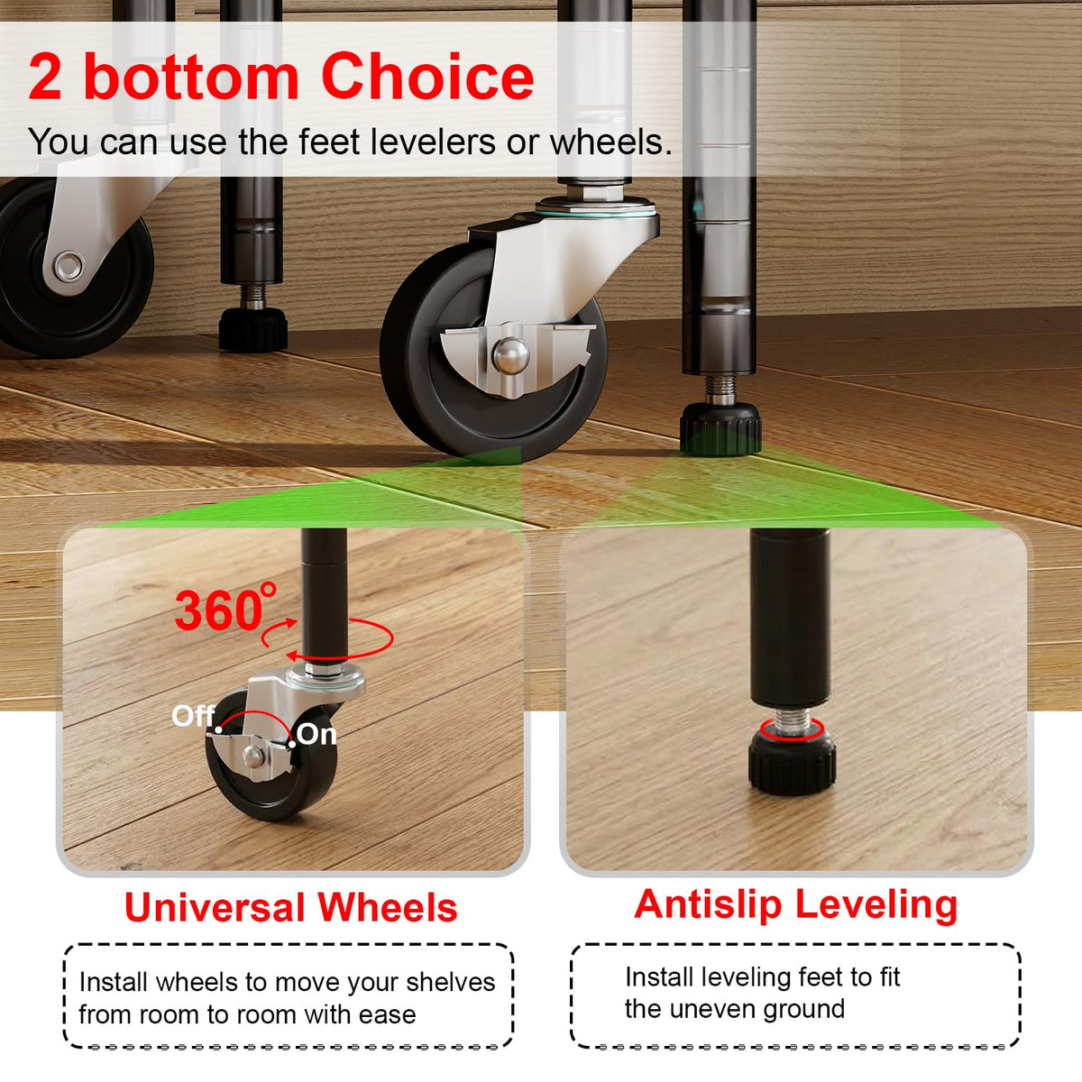 6-Tier Wire Shelf with Wheels H3835