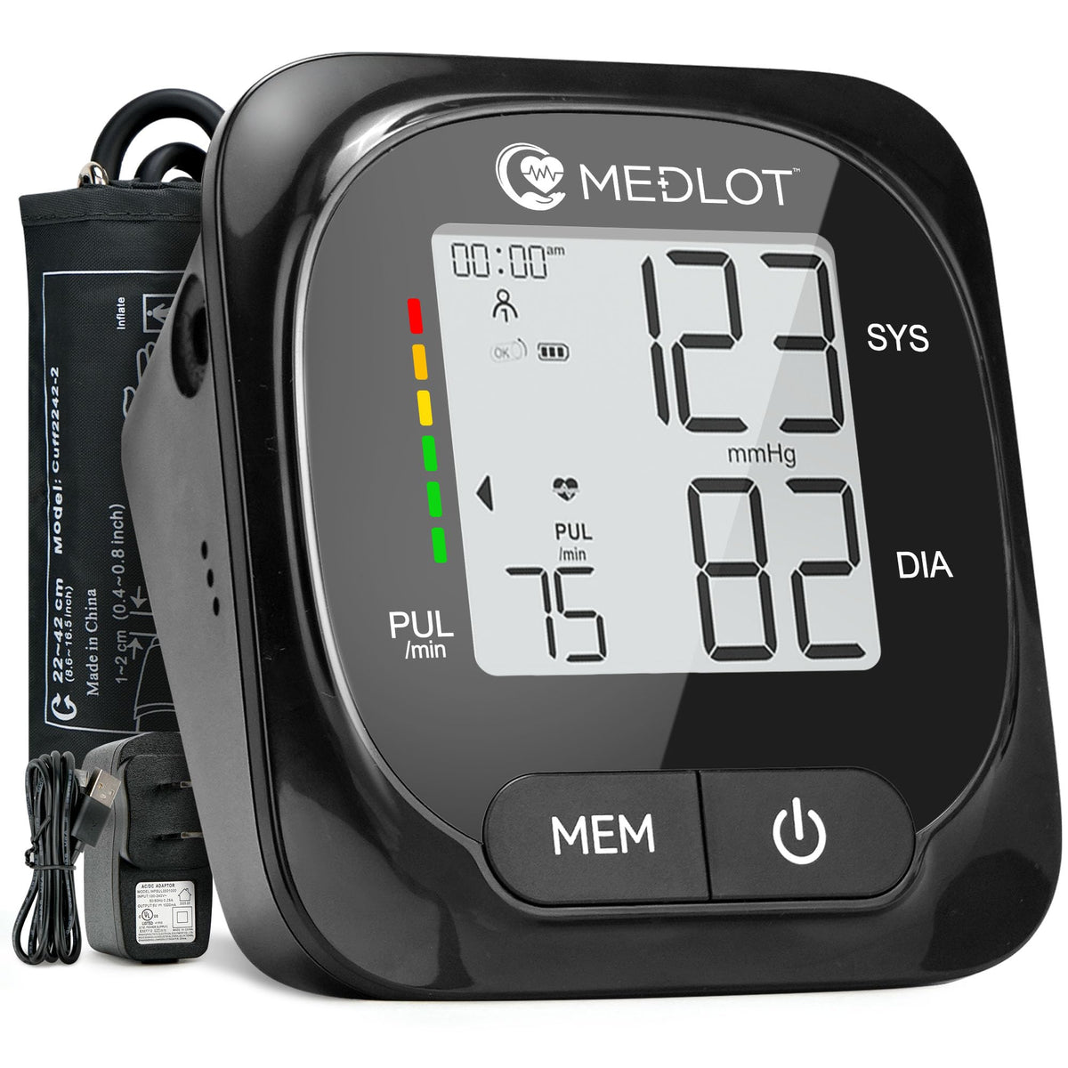 Automatic Upper Arm Blood Pressure Monitor with Adapter and Storage Bag P87733