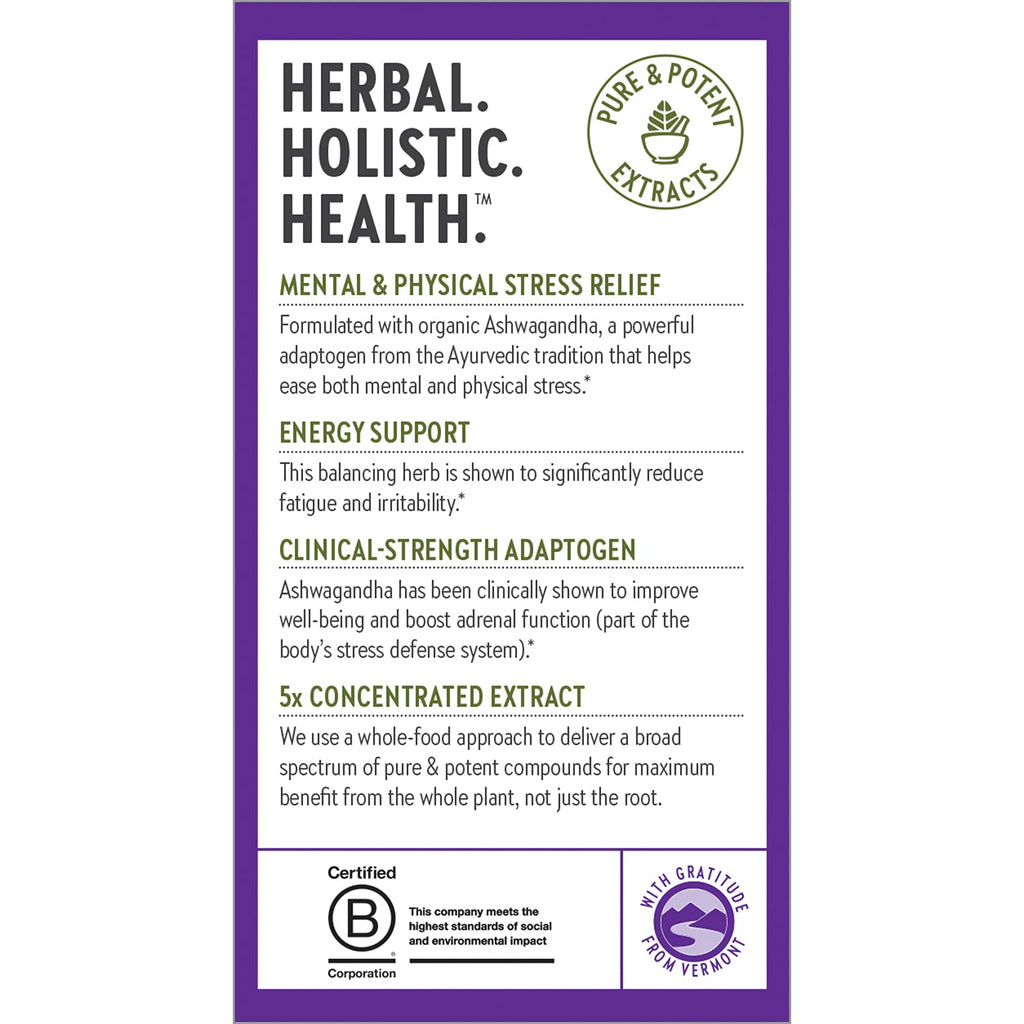 Organic Ashwagandha Supplement, 60 Count B574