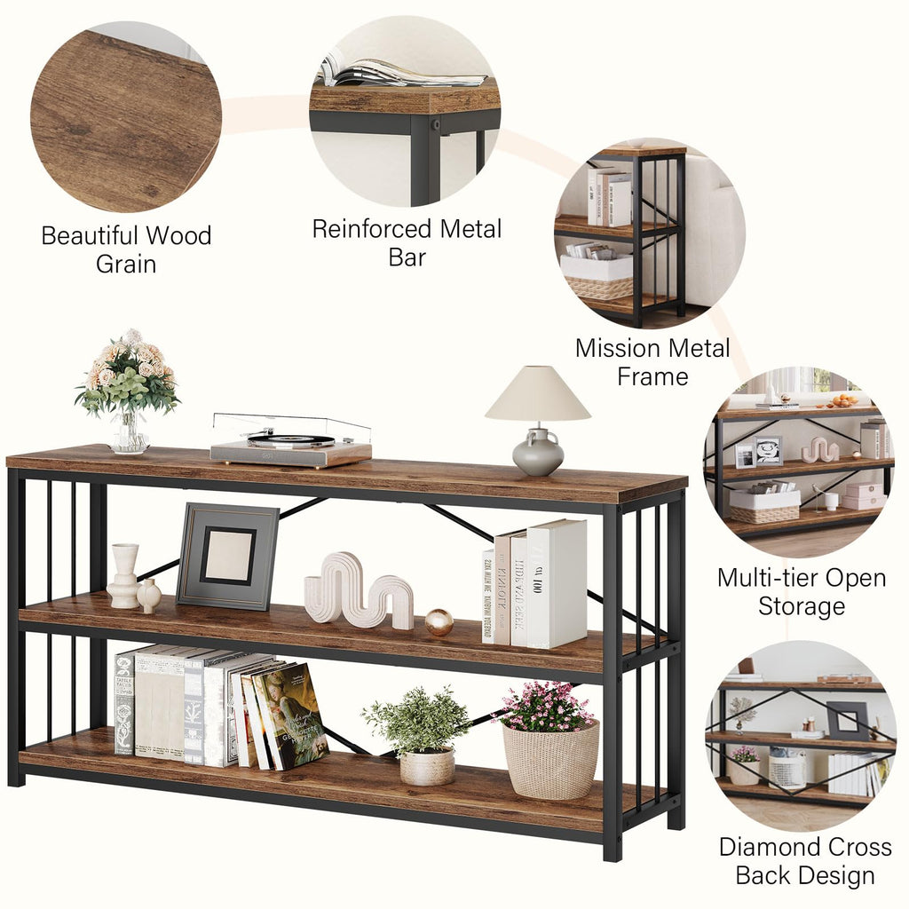 70 Inch Rustic Brown Console Table A6853