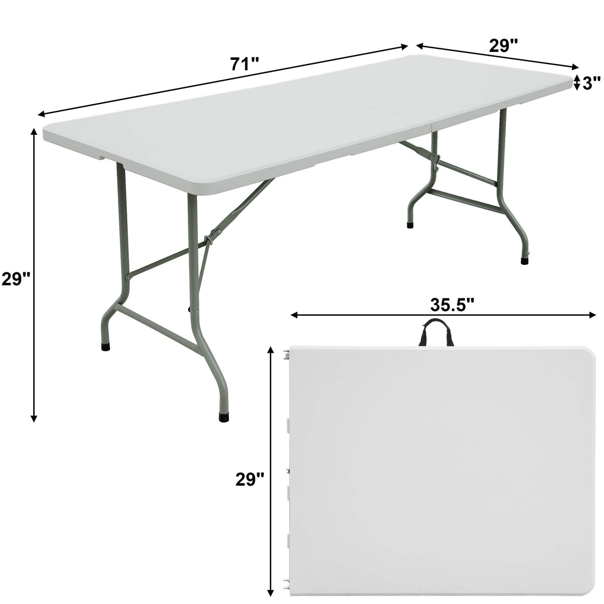 6ft Folding Plastic Table V15894
