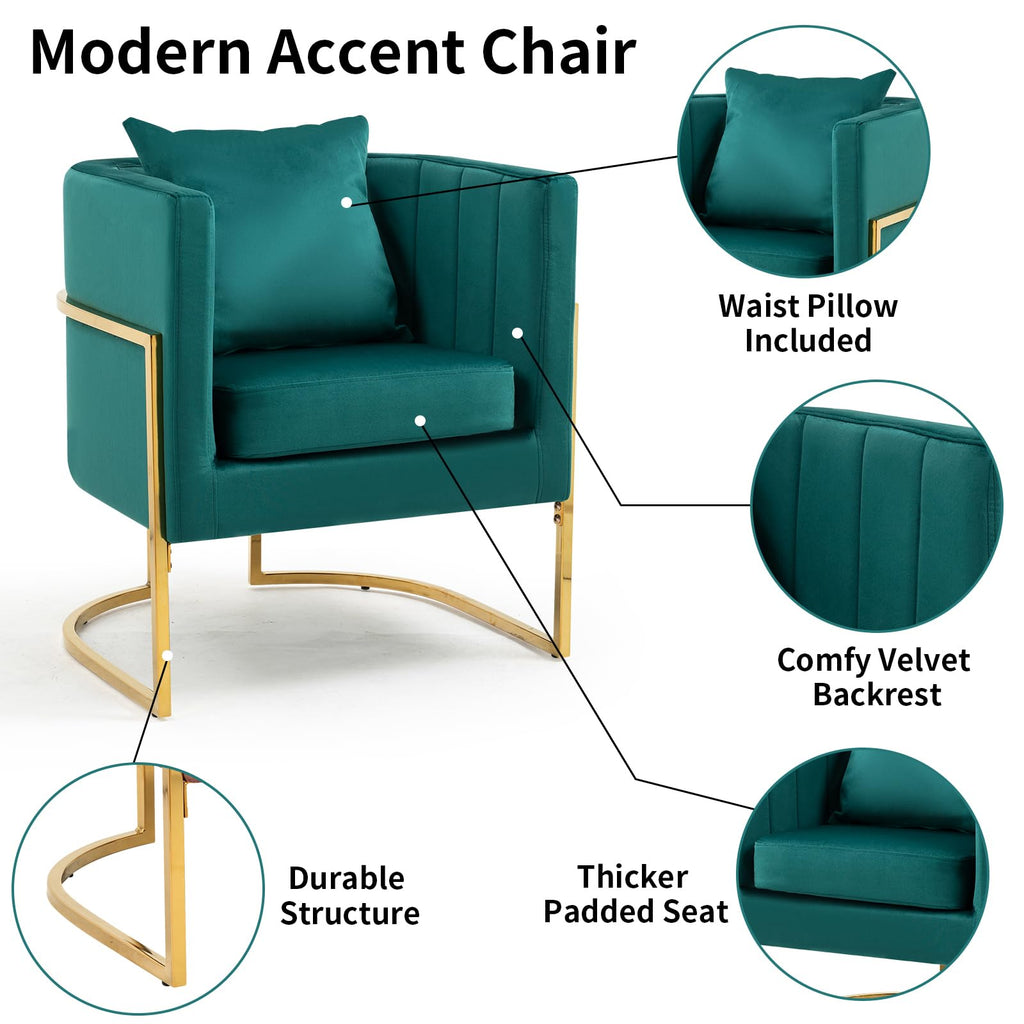 Velvet Accent Chairs Set of 2 Green I889166