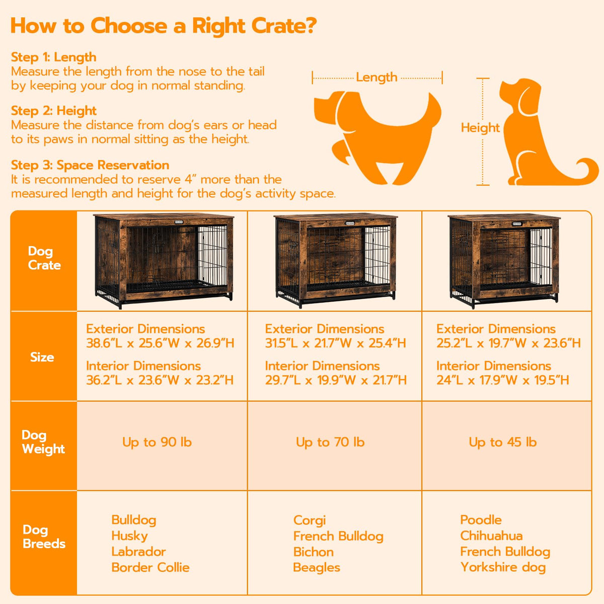 38.6" Wooden Dog Crate Furniture with Pull-Out Tray O43907