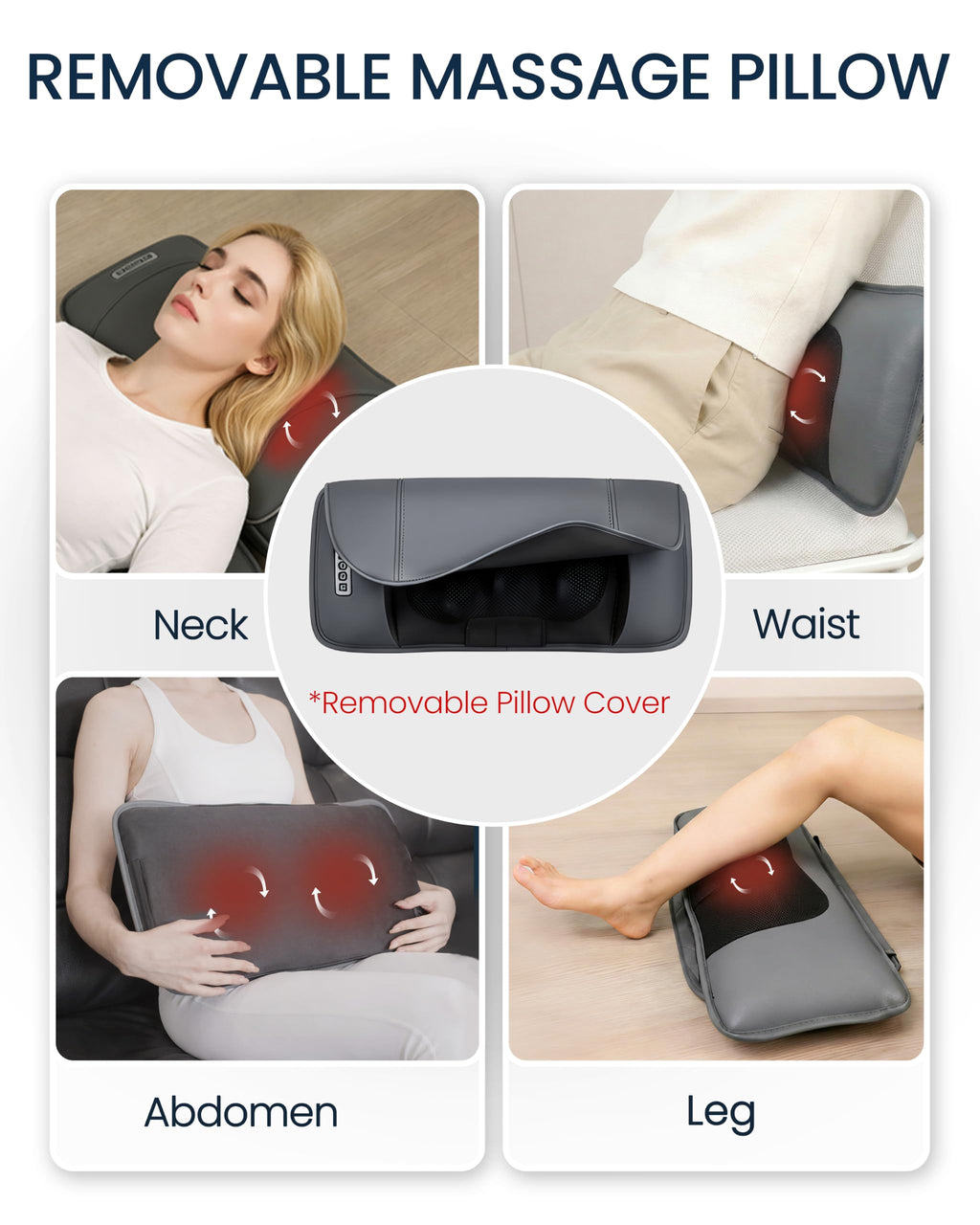 Full Body Massage Mat with Heat, Adjustable Lumbar Traction, Detachable Neck Shiatsu Roller, Airbag Compression, Vibration Massage Pad G2771