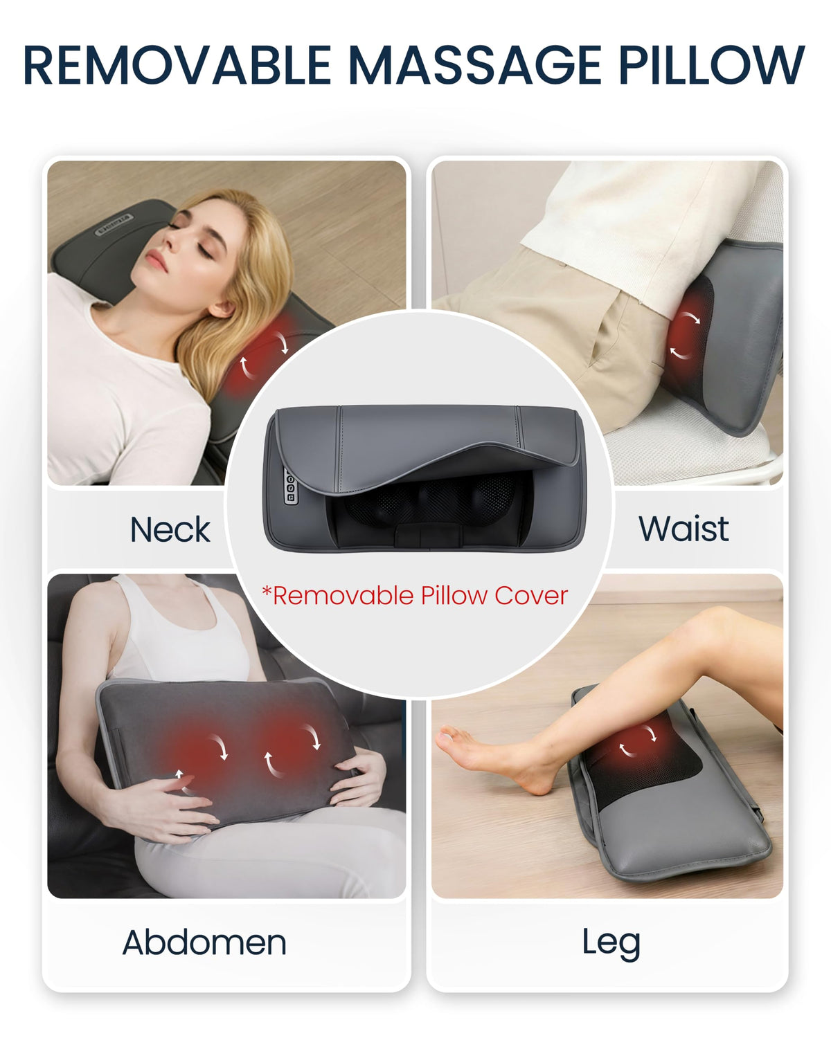 Full Body Massage Mat with Heat, Adjustable Lumbar Traction, Detachable Neck Shiatsu Roller, Airbag Compression, Vibration Massage Pad G2771