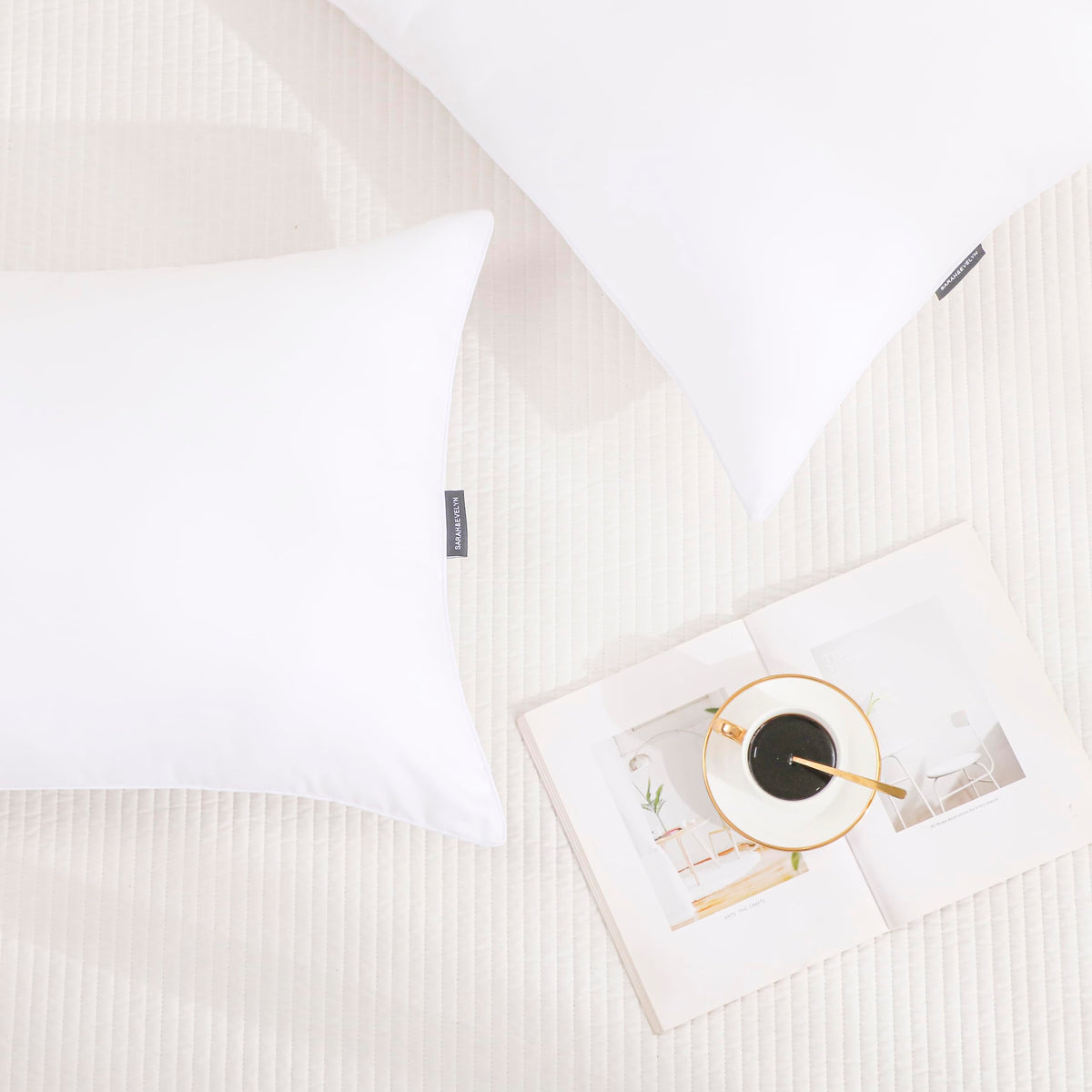 Gold Down Alternative Bed Pillow Set of 2 King Size Q335034