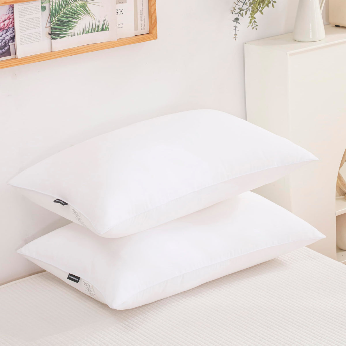 Gold Down Alternative Bed Pillow Set of 2 King Size Q335034