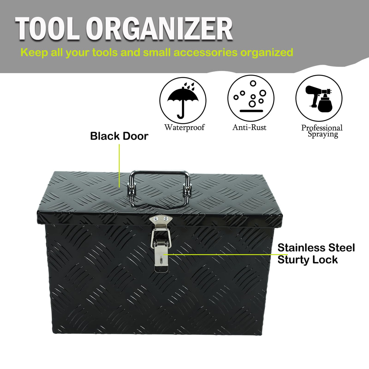 16 Inch Heavy-Duty Aluminum Truck Tool Box with Stripe Tread Design T97670