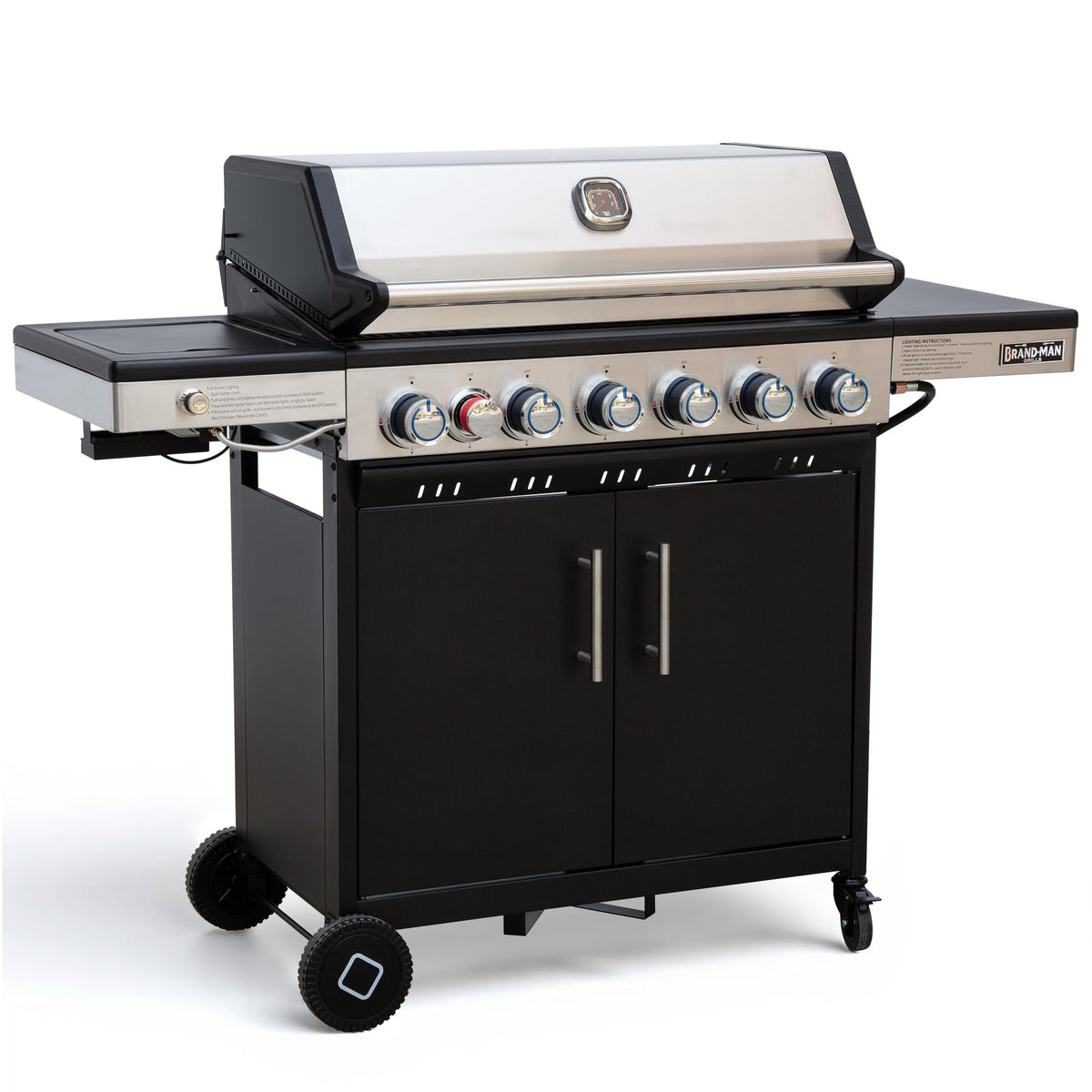 6-Burner Propane Gas Grill with Infrared Sear Side Burner E24976