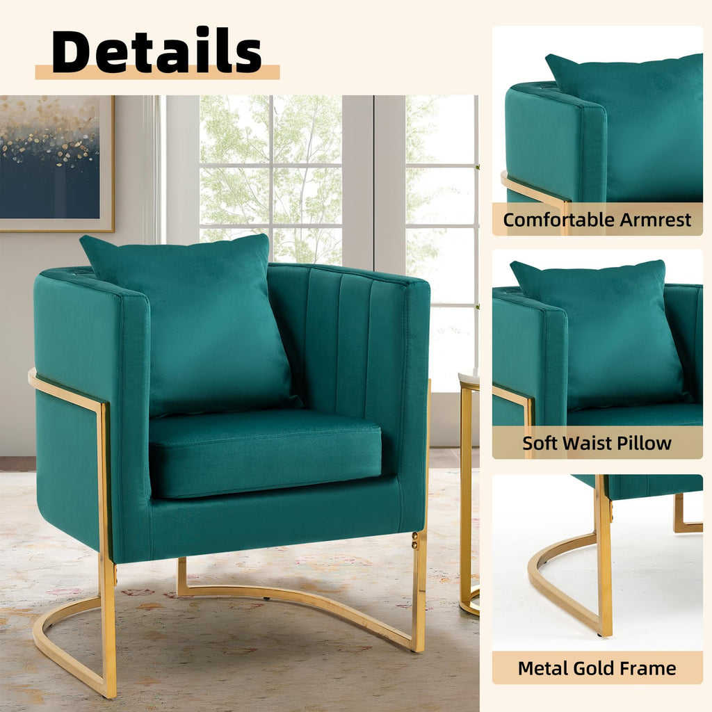 Velvet Accent Chairs Set of 2 Green I889166