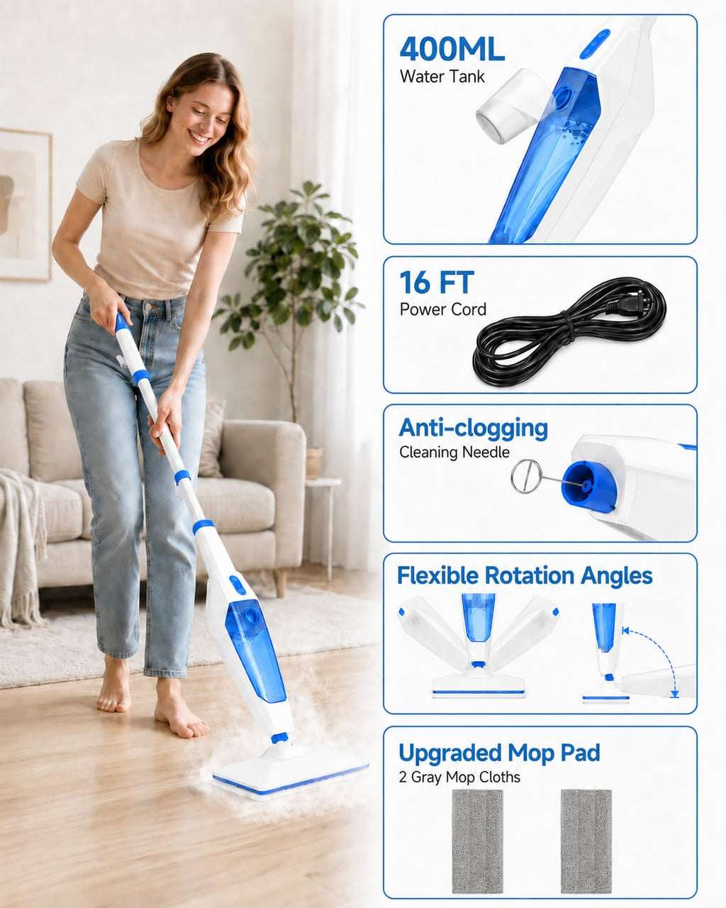 14-in-1 Detachable Steam Floor Mop I921
