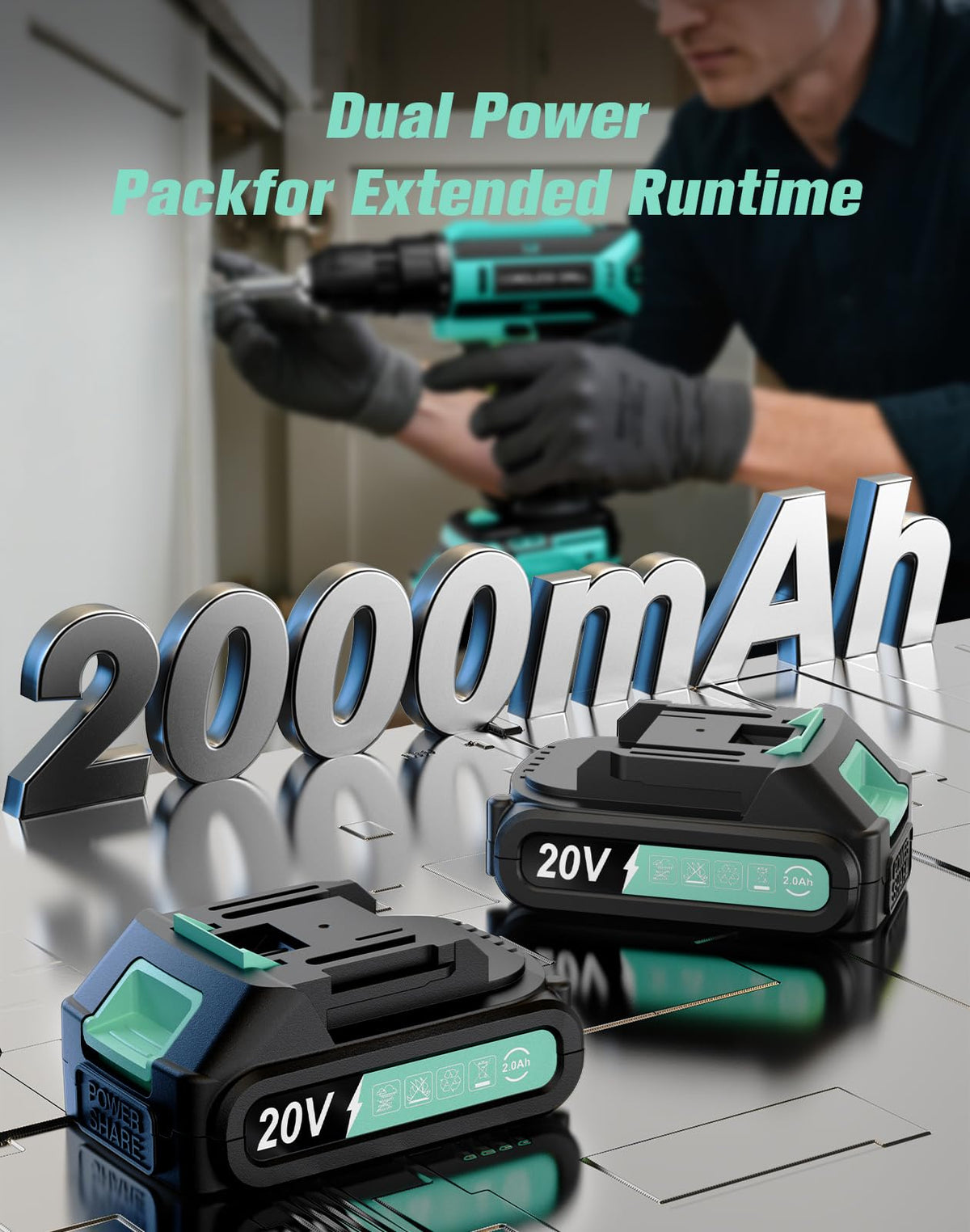 20V MAX Cordless Drill Set with 2 Batteries & Charger Z41319
