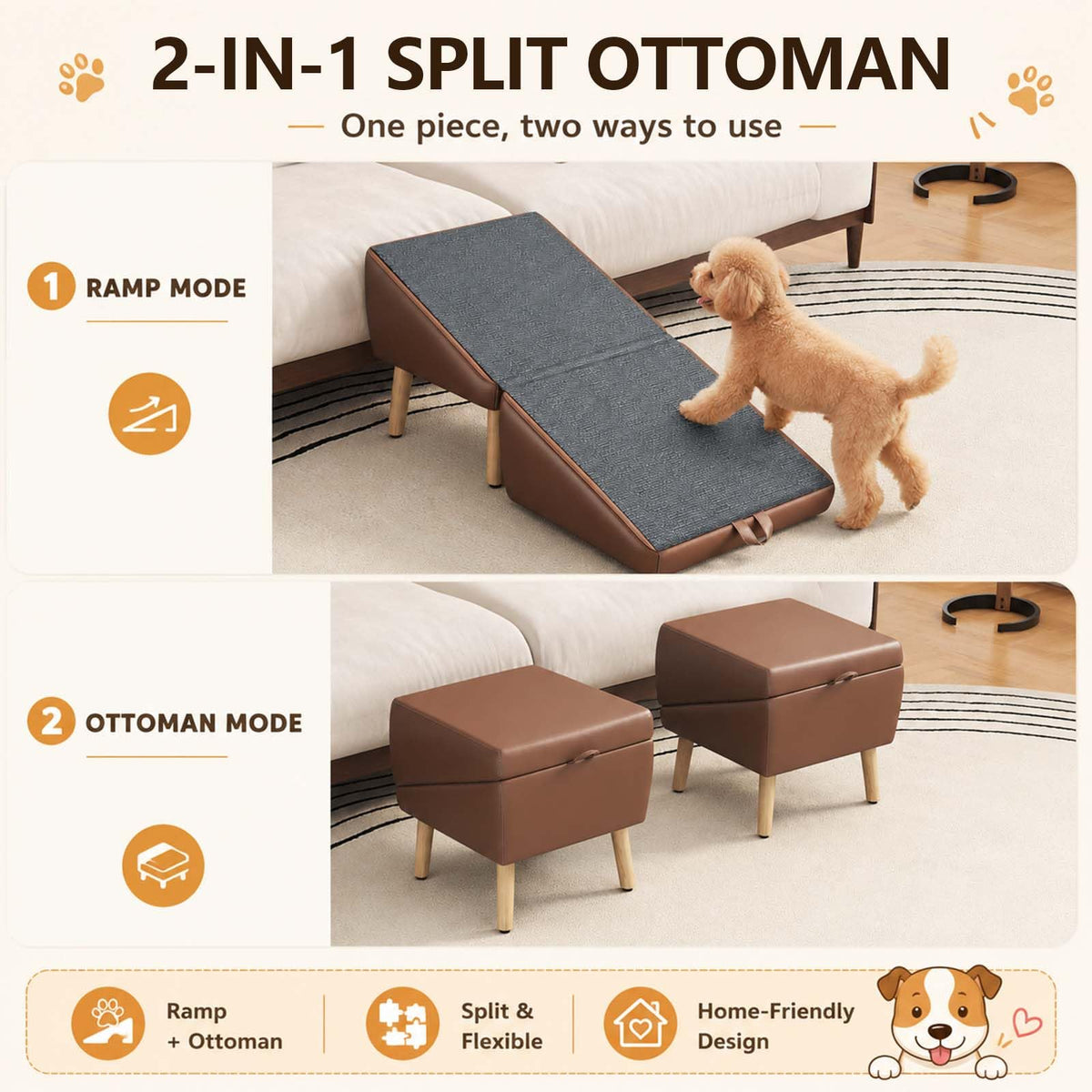 16" H Foldable Wooden Pet Stairs R61958