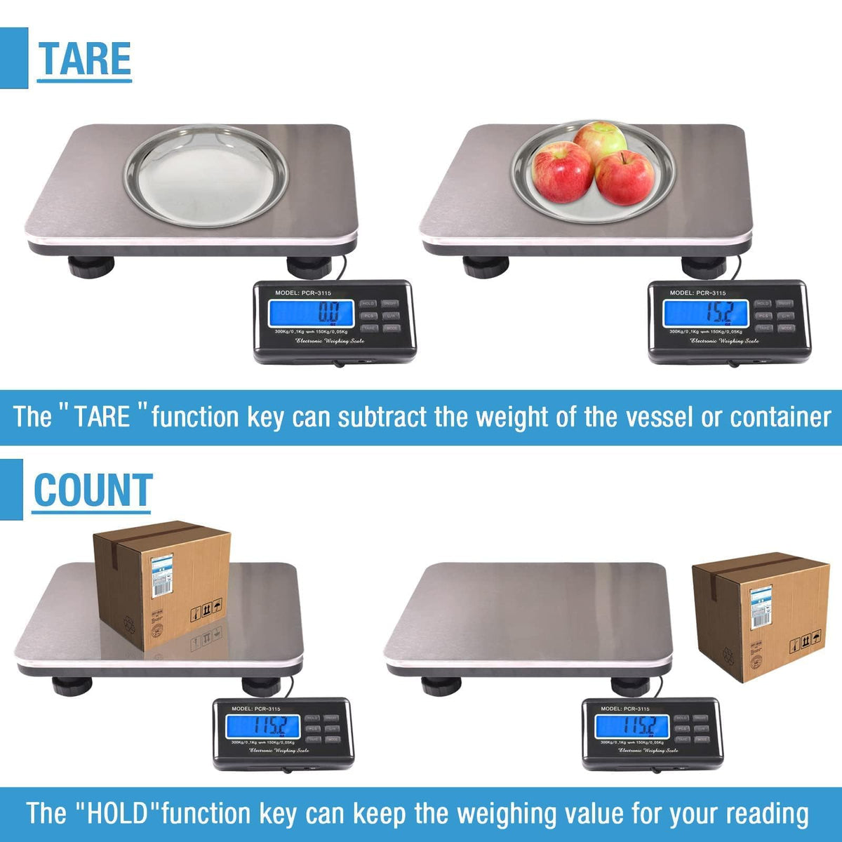 Heavy Duty Shipping Scale 660lbs Stainless Platform D889819