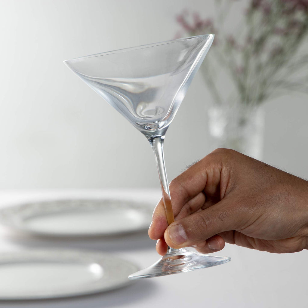 Precision Blown Crystal Martini Glasses Set of 2 Q48520