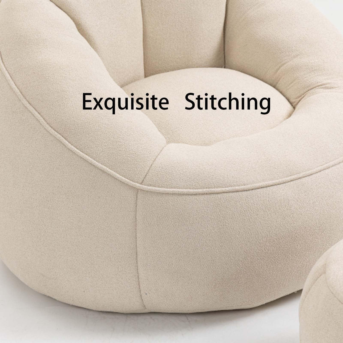 Memory Foam Bean Bag Chair with Ottoman W9056