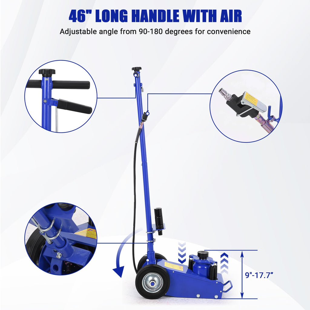 22 Ton Air Hydraulic Floor Jack Low Profile 44,000 Lbs Capacity V54729