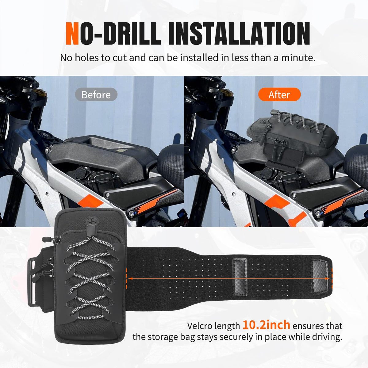 Black Dirt Bike Frame Bag Y7370