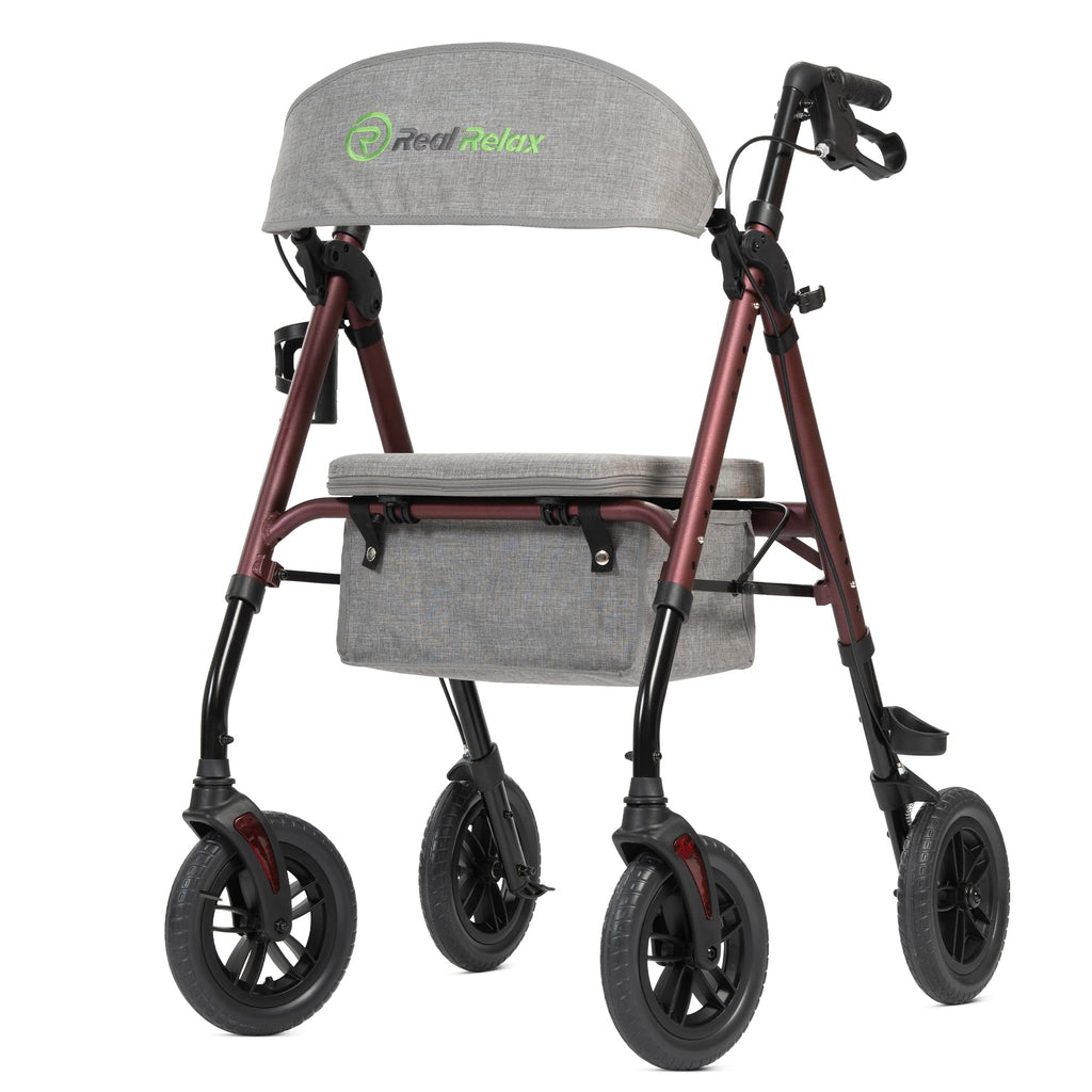 Light Red All Terrain Rollator Walker E9473