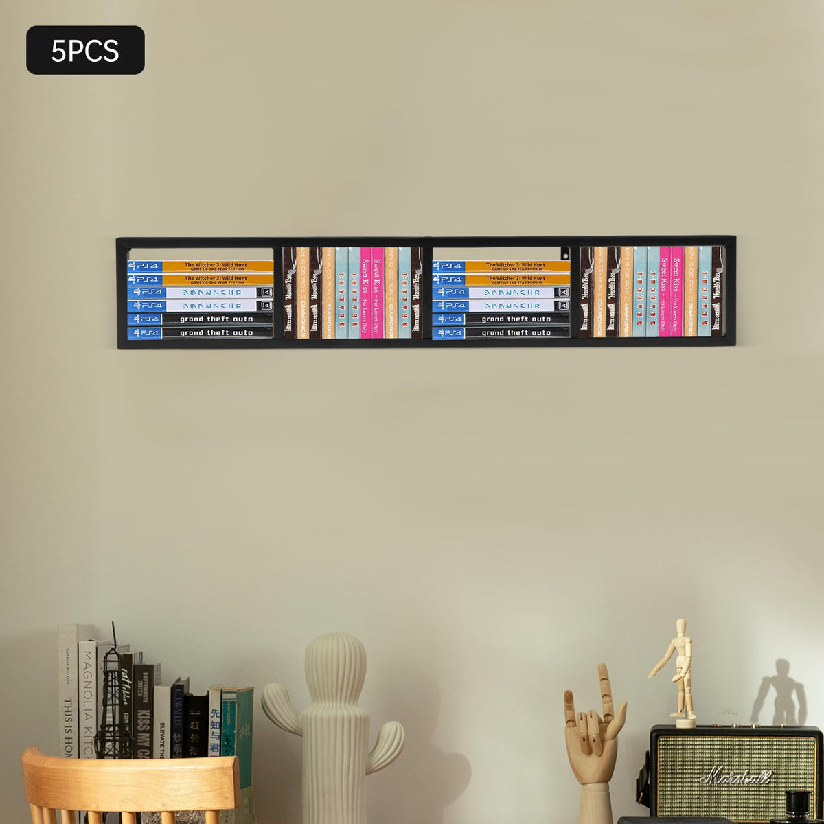 Wall Mount 34 Inch Media Storage Rack Q91514