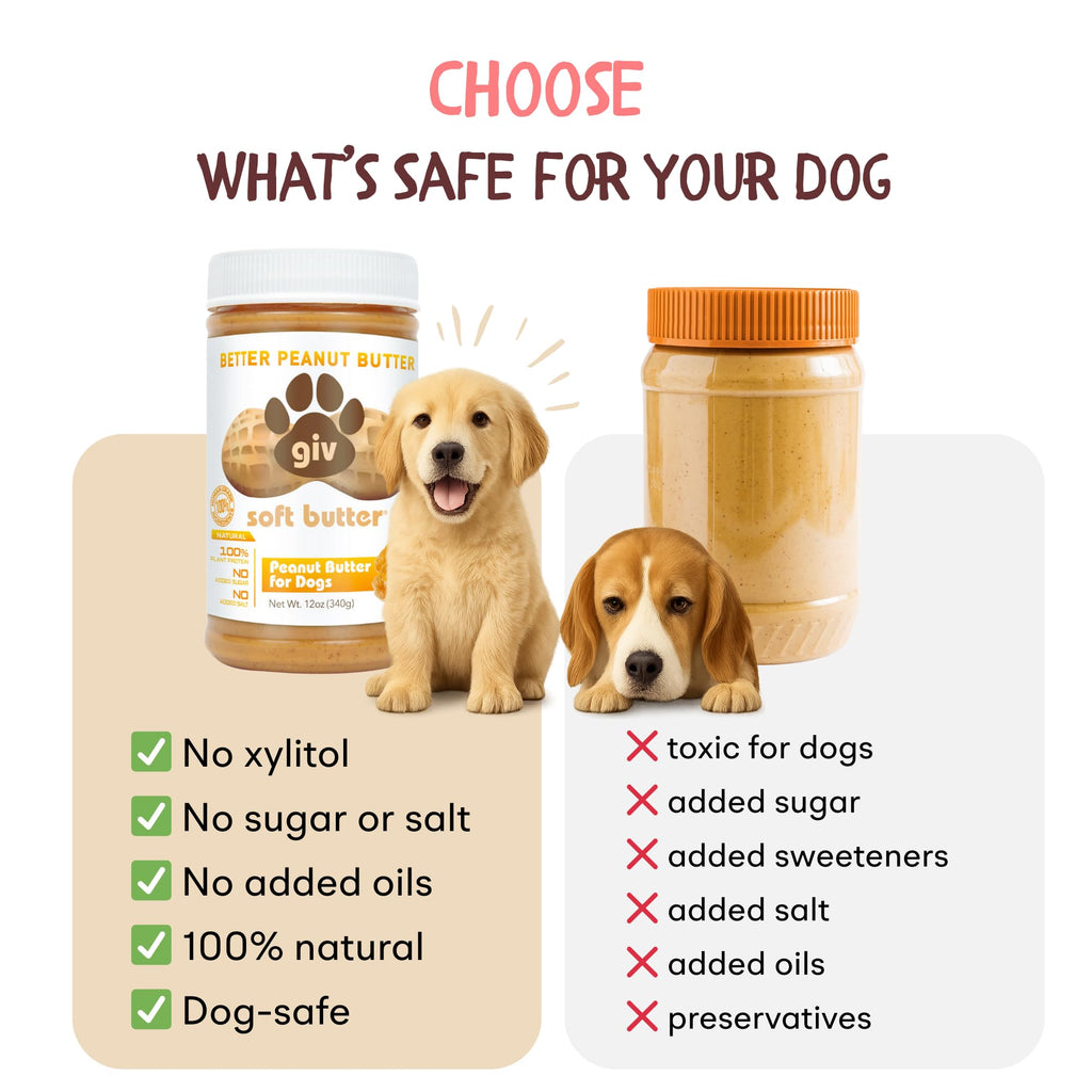 All Natural Peanut Butter for Dogs, 2 Ingredients, 4oz Pouches (6 Count) X2690