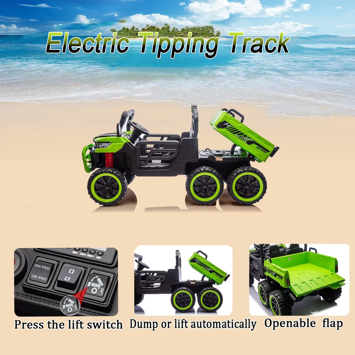 24V 2 Seater Ride On Dump Truck with Dump Bed V799