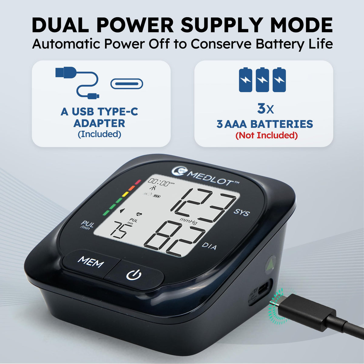 Automatic Upper Arm Blood Pressure Monitor with Adapter and Storage Bag P87733