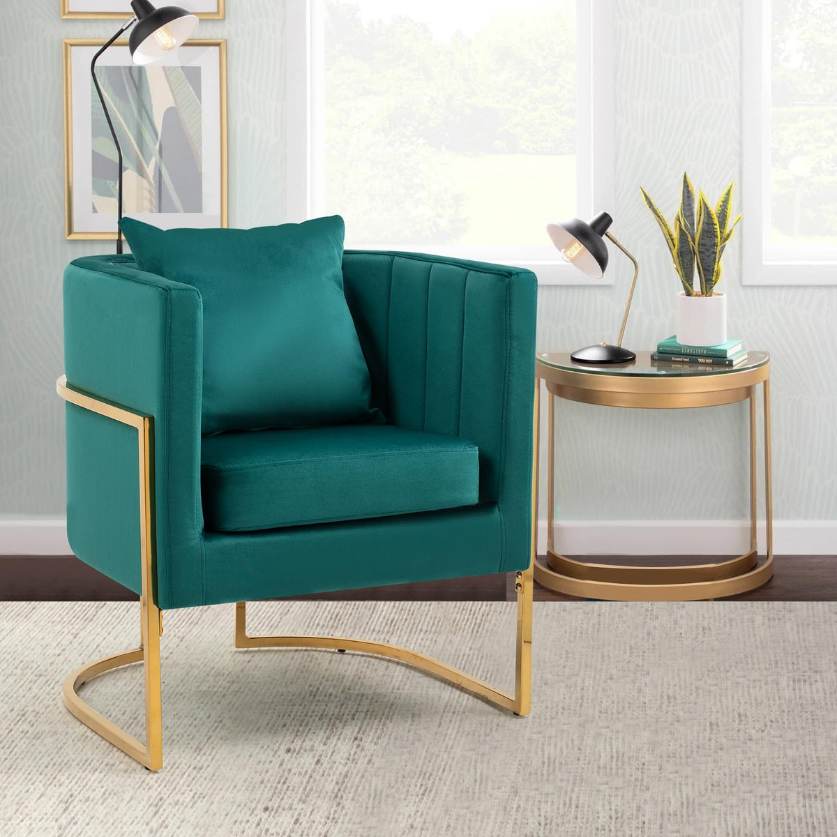 Velvet Accent Chairs Set of 2 Green I889166