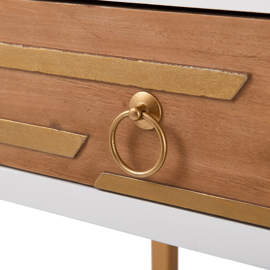 White 2 Drawer Wood Desk Console Table O43570