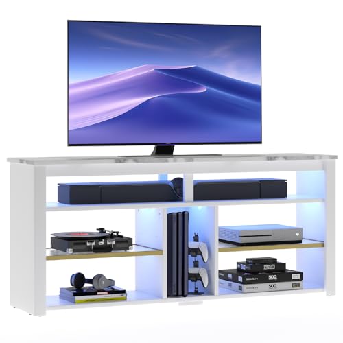 Carbon Fiber Black TV Stand with Storage P1427