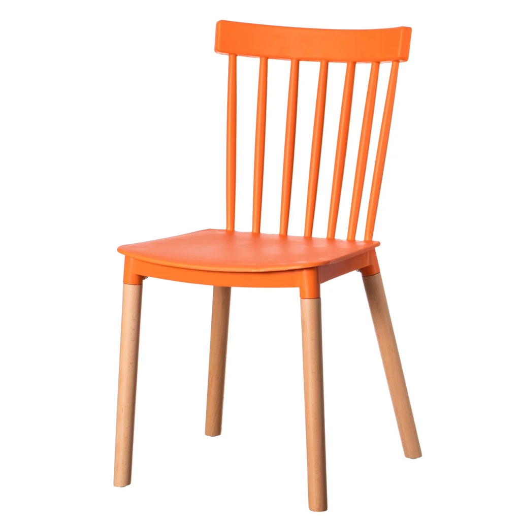 Plastic Dining Chair with Beech Wood Legs Z40597