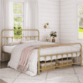 Metal Platform Queen Bed with High Headboard, Black N200