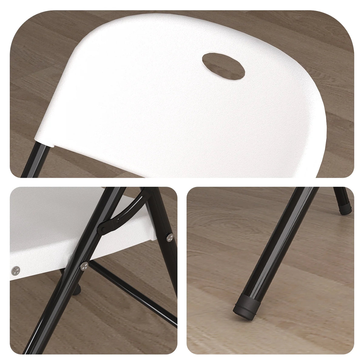 10 Pack Heavy Duty Plastic Folding Chair with Steel Frame W6152