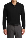 Long Sleeve Silk Touch Polo with Pocket Black Large A29384
