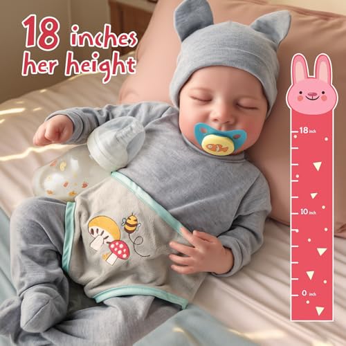 17 Inch Silicone Realistic Reborn Baby Doll with Feeding Kit E284