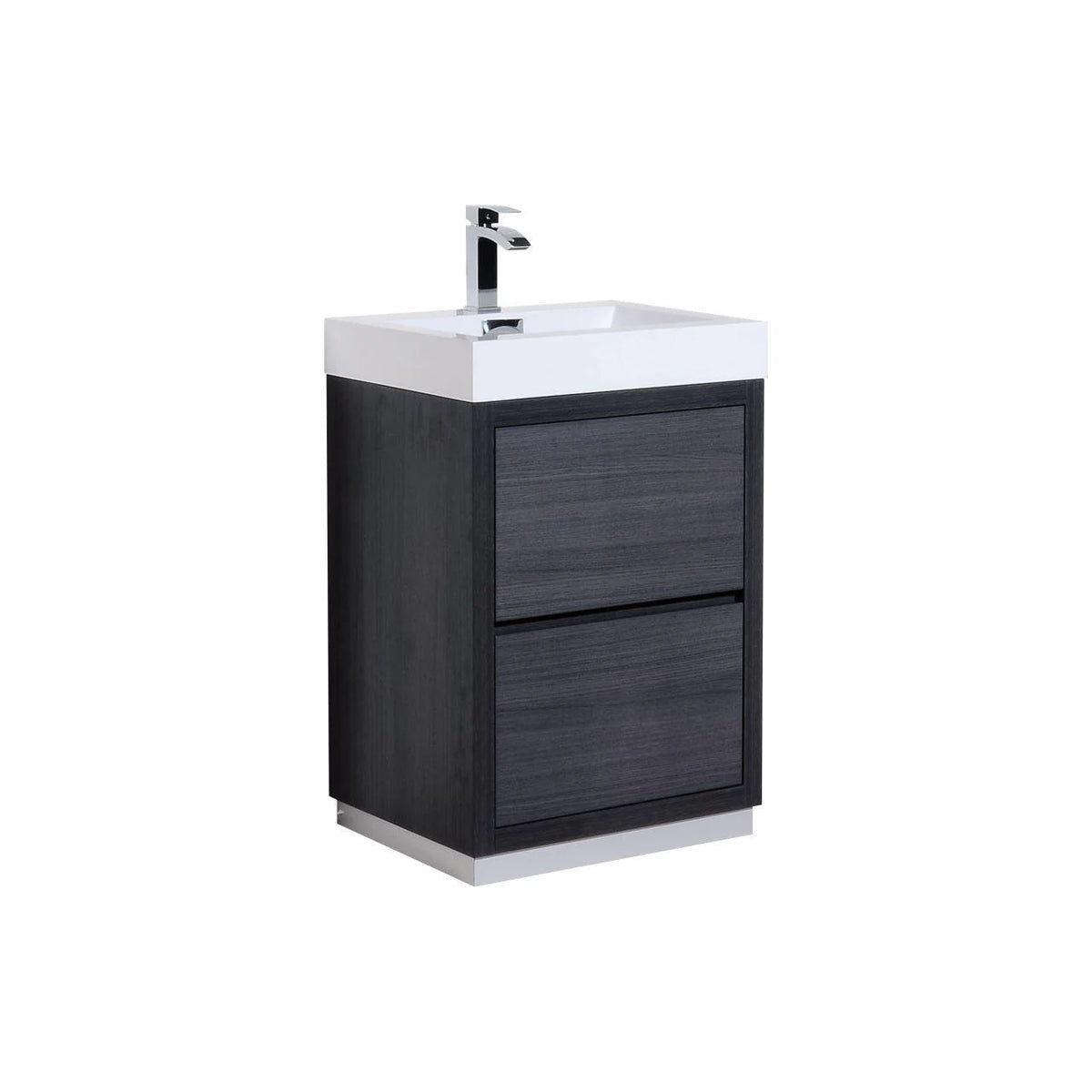 24 in. Free Standing Gray Oak Bathroom Vanity P286