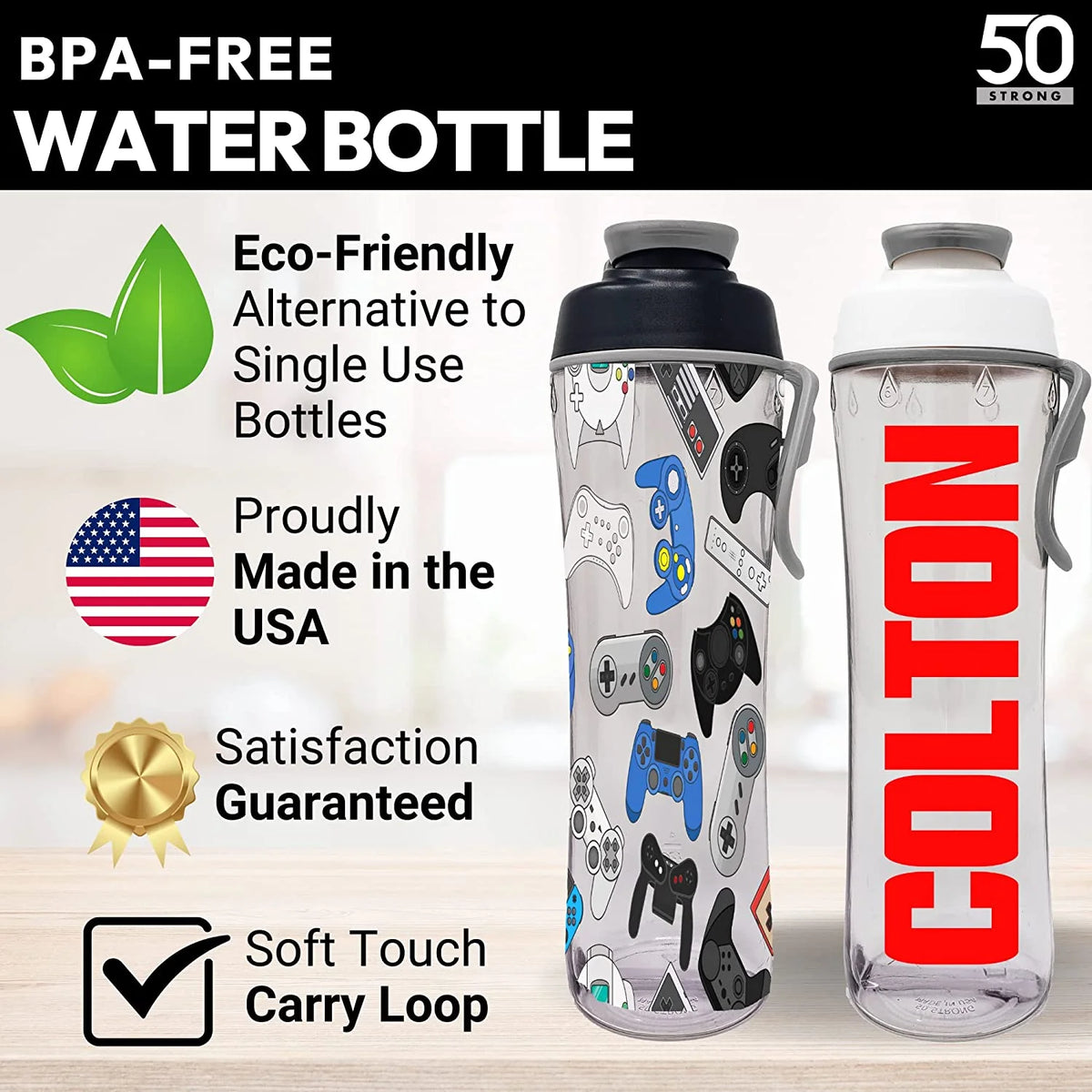 24oz BPA-Free Reusable Kids Water Bottle with Time Marker S678376