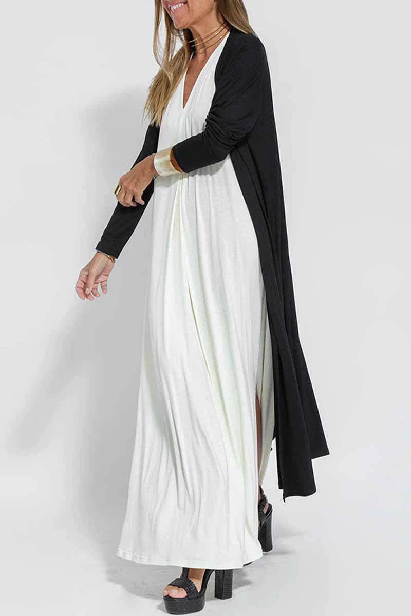 Solid Slit Cardigan Outerwear X239