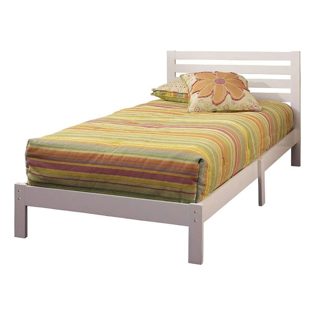 White Twin Platform Bed L203
