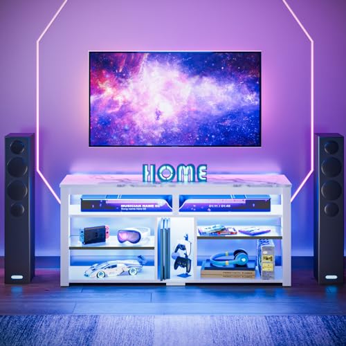 Carbon Fiber Black TV Stand with Storage P1427