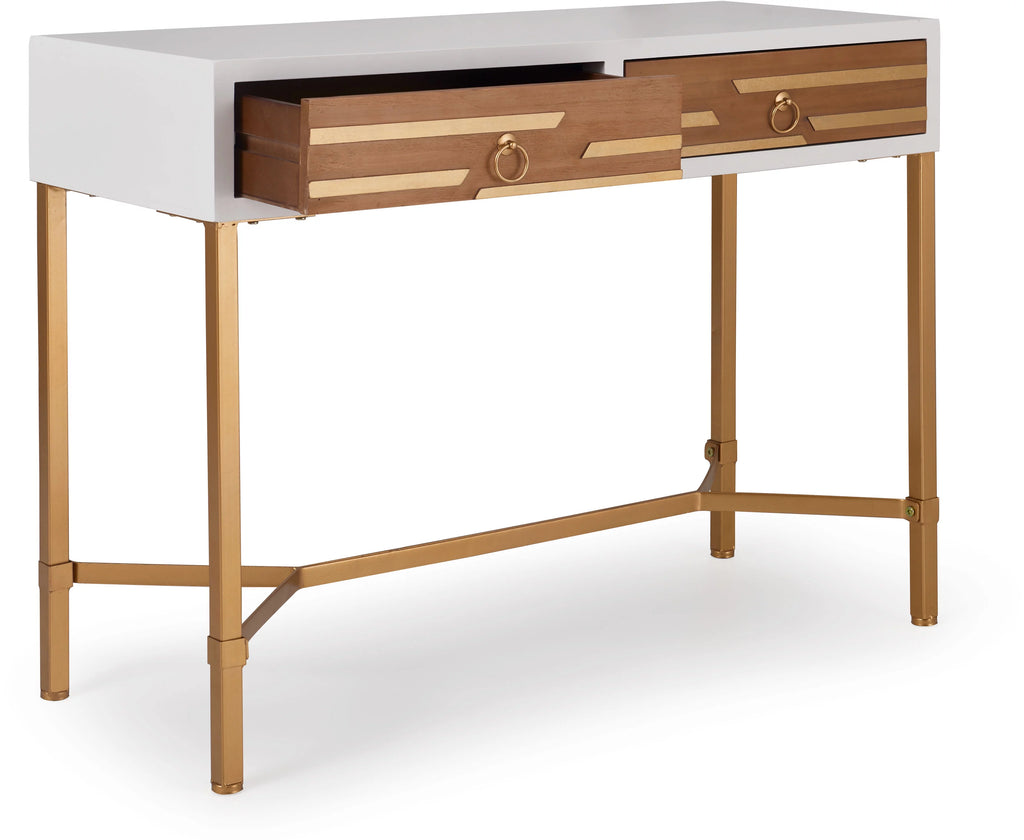 White 2 Drawer Wood Desk Console Table O43570