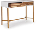 White 2 Drawer Wood Desk Console Table O43570
