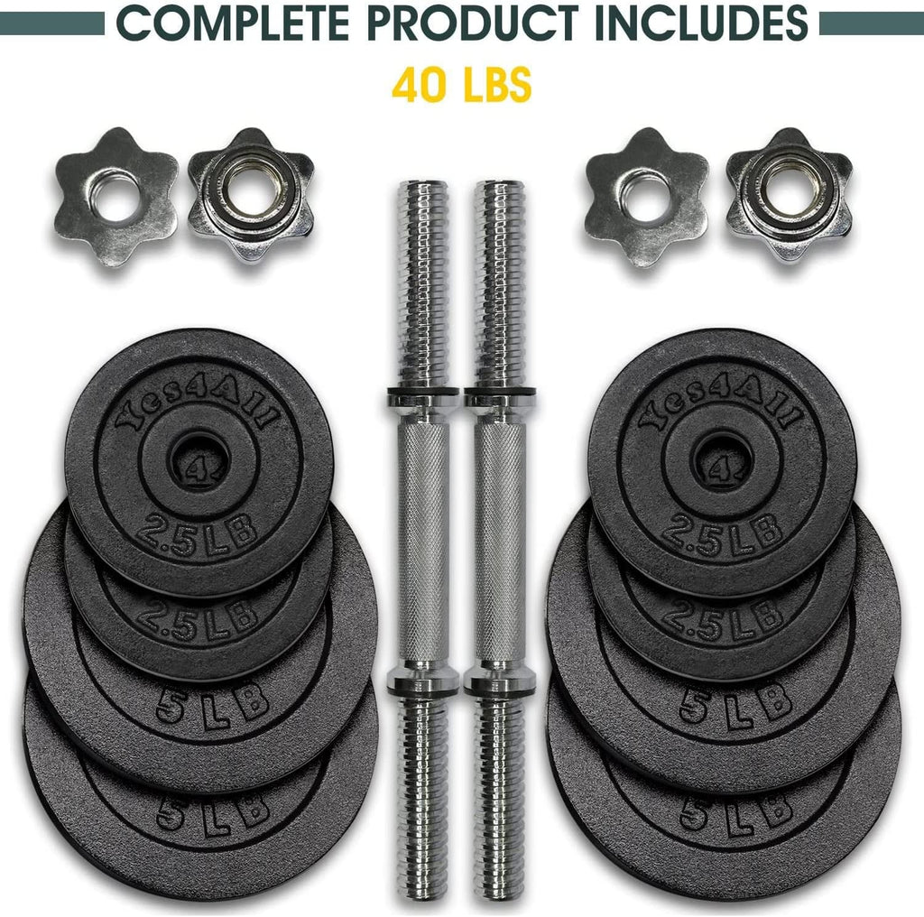 50 lbs Adjustable Cast Iron Dumbbell Set F4766