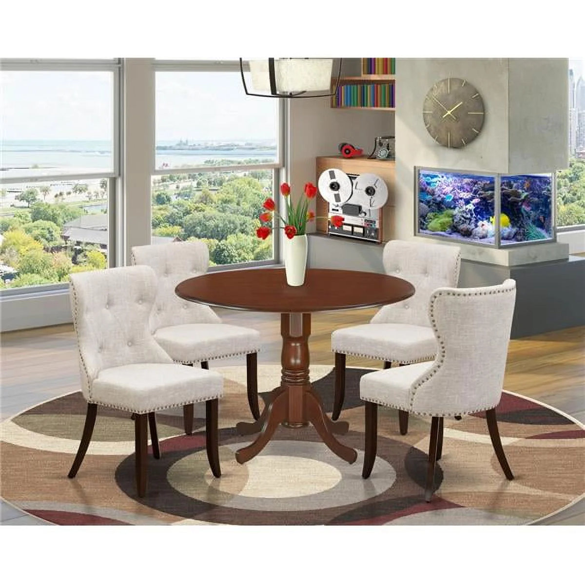 Mahogany Doeskin Dining Room Table Set of 4 I918097