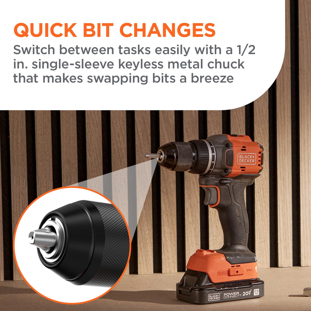 20V MAX Cordless Brushless Drill Driver with 30 Pc. Drill Bit Set V87933