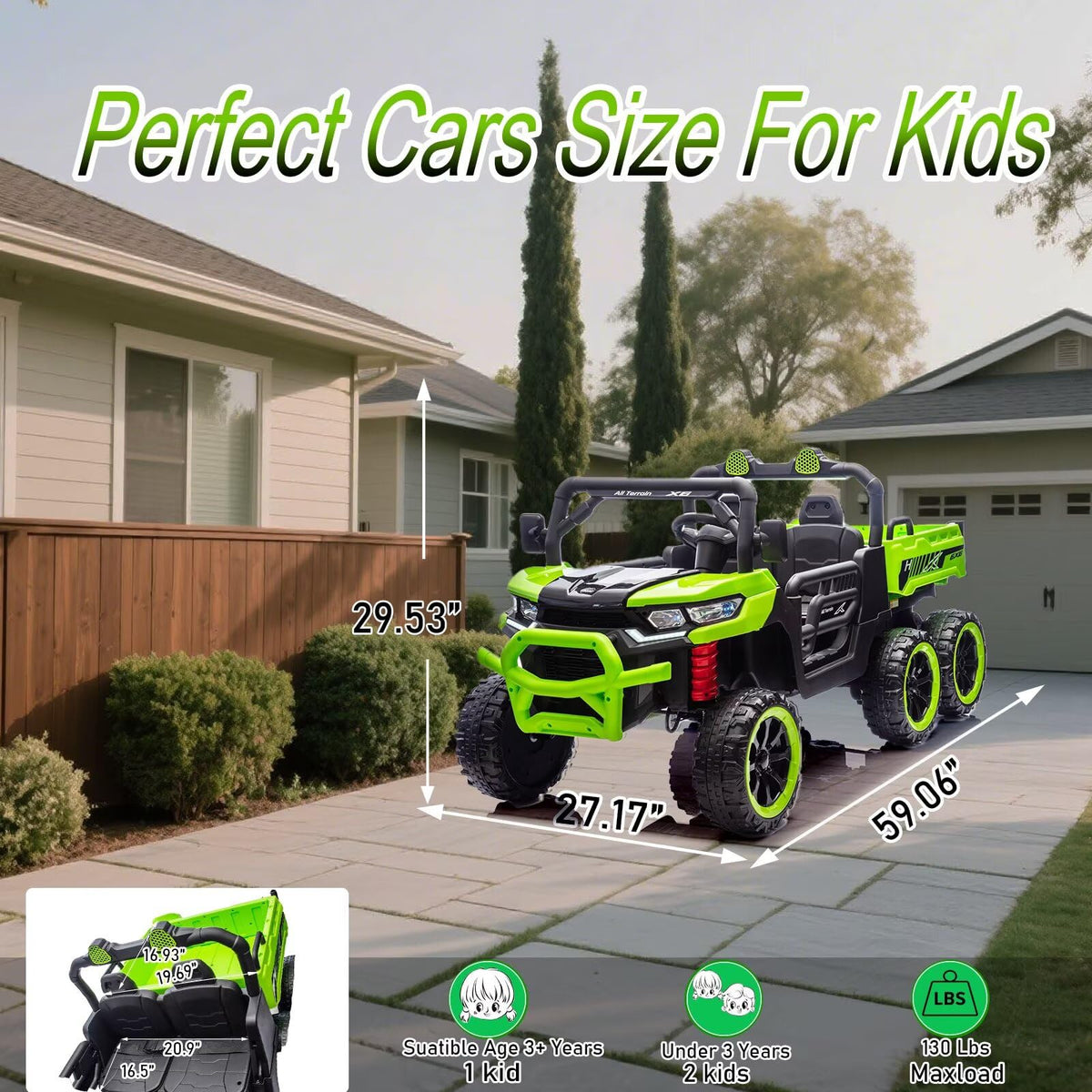 24V 2 Seater Ride On Dump Truck with Dump Bed V799